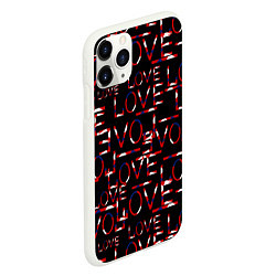 Чехол iPhone 11 Pro матовый Love паттерн, цвет: 3D-белый — фото 2