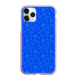 Чехол iPhone 11 Pro матовый Космоузор, цвет: 3D-розовый