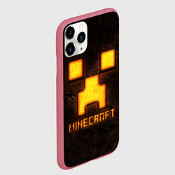 Чехол iPhone 11 Pro матовый Minecraft lava, цвет: 3D-малиновый — фото 2