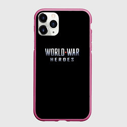 Чехол iPhone 11 Pro матовый World War Heroes логотип игры WWH, цвет: 3D-малиновый