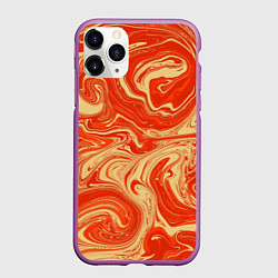 Чехол iPhone 11 Pro матовый Апельсиновый узор, цвет: 3D-фиолетовый