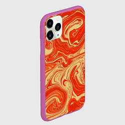 Чехол iPhone 11 Pro матовый Апельсиновый узор, цвет: 3D-фиолетовый — фото 2