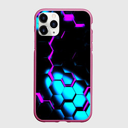 Чехол iPhone 11 Pro матовый Неоновая броня fortnite