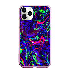 Чехол iPhone 11 Pro матовый Неон: яркие линии, цвет: 3D-розовый
