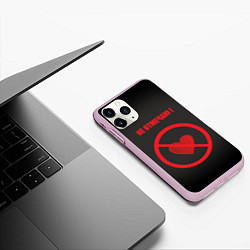 Чехол iPhone 11 Pro матовый День святого Валентина не отмечаю, цвет: 3D-розовый — фото 2