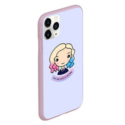 Чехол iPhone 11 Pro матовый Энид - оборотень в форме на сиреневом фоне, цвет: 3D-розовый — фото 2