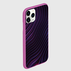 Чехол iPhone 11 Pro матовый Фиолетово-синяя волнообразная абстракция, цвет: 3D-фиолетовый — фото 2
