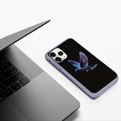 Чехол iPhone 11 Pro матовый Неоновый сизый голубь, цвет: 3D-светло-сиреневый — фото 2