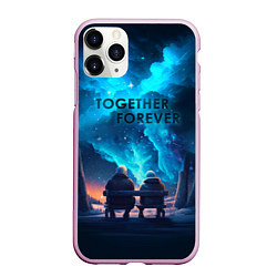 Чехол iPhone 11 Pro матовый Вместе навсегда - вдвоем, цвет: 3D-розовый