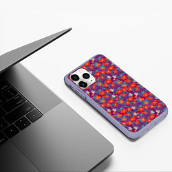Чехол iPhone 11 Pro матовый Цветочная геометрия, цвет: 3D-светло-сиреневый — фото 2