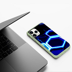 Чехол iPhone 11 Pro матовый Neon abstraction plates storm, цвет: 3D-салатовый — фото 2