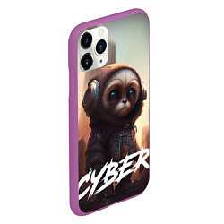 Чехол iPhone 11 Pro матовый Cyber animal, цвет: 3D-фиолетовый — фото 2