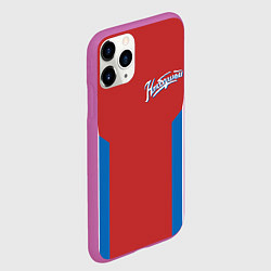 Чехол iPhone 11 Pro матовый Непобедимый - в цветах российского флага, цвет: 3D-фиолетовый — фото 2