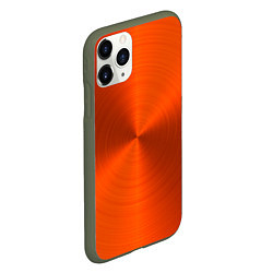 Чехол iPhone 11 Pro матовый Оранжевый волнообразный дисковый узор, цвет: 3D-темно-зеленый — фото 2