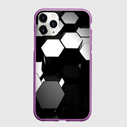 Чехол iPhone 11 Pro матовый Хромированная броня сталь, цвет: 3D-фиолетовый