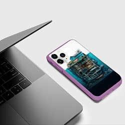 Чехол iPhone 11 Pro матовый Подводный дом, цвет: 3D-фиолетовый — фото 2