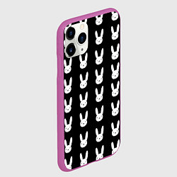 Чехол iPhone 11 Pro матовый Bunny pattern black, цвет: 3D-фиолетовый — фото 2