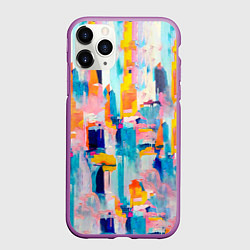 Чехол iPhone 11 Pro матовый Живописные мазки краски, цвет: 3D-фиолетовый