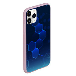 Чехол iPhone 11 Pro матовый Абстрактная сетка, цвет: 3D-розовый — фото 2