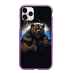 Чехол iPhone 11 Pro матовый Сильный медведь