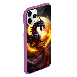 Чехол iPhone 11 Pro матовый Звездный дракон, цвет: 3D-фиолетовый — фото 2