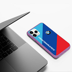 Чехол iPhone 11 Pro матовый Bmw - m colors, цвет: 3D-фиолетовый — фото 2