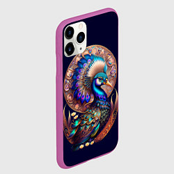 Чехол iPhone 11 Pro матовый Синяя птица арт, цвет: 3D-фиолетовый — фото 2