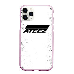 Чехол iPhone 11 Pro матовый Ateez black and white, цвет: 3D-розовый