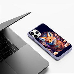Чехол iPhone 11 Pro матовый Мистическая лисица, цвет: 3D-светло-сиреневый — фото 2