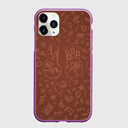 Чехол iPhone 11 Pro матовый Climb fingers twenty three, цвет: 3D-фиолетовый