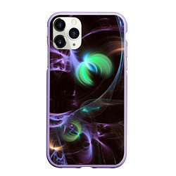 Чехол iPhone 11 Pro матовый Магические фиолетовые волны и цветные космические