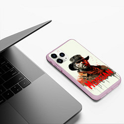 Чехол iPhone 11 Pro матовый Arthur Morgan painting, цвет: 3D-розовый — фото 2