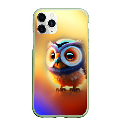 Чехол iPhone 11 Pro матовый Яркая совушка, цвет: 3D-салатовый