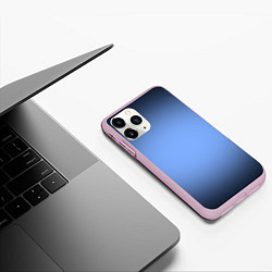 Чехол iPhone 11 Pro матовый Васильковый оттенок с черной виньеткой, цвет: 3D-розовый — фото 2