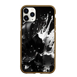 Чехол iPhone 11 Pro матовый Брызги красок - белая и черная