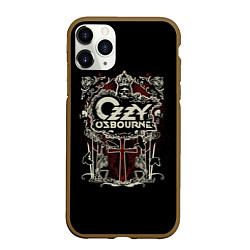 Чехол iPhone 11 Pro матовый Ozzy Osbourne logo, цвет: 3D-коричневый