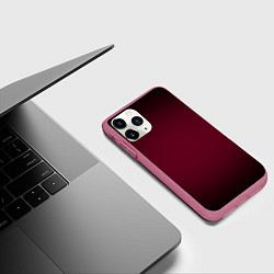 Чехол iPhone 11 Pro матовый Марсала темная, градиент, цвет: 3D-малиновый — фото 2