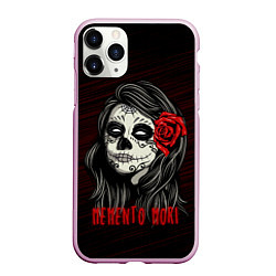 Чехол iPhone 11 Pro матовый Санта Муэрте - Memento Mori, цвет: 3D-розовый