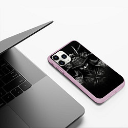 Чехол iPhone 11 Pro матовый Самурай созданный нейросетью, цвет: 3D-розовый — фото 2