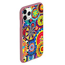 Чехол iPhone 11 Pro матовый Психоделика калейдоскоп, цвет: 3D-малиновый — фото 2
