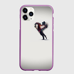 Чехол iPhone 11 Pro матовый Душа на распашку серо белый градиент