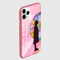 Чехол iPhone 11 Pro матовый Энид Синклер - сериал Уэнсдей - яркая сторона окна, цвет: 3D-малиновый — фото 2