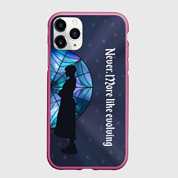 Чехол iPhone 11 Pro матовый Уэнсдей Аддамс - темная сторона окна, цвет: 3D-малиновый