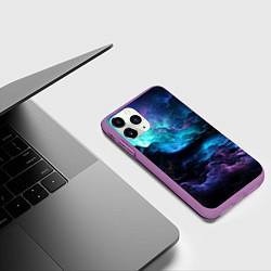 Чехол iPhone 11 Pro матовый Горы, небо, цвет: 3D-фиолетовый — фото 2