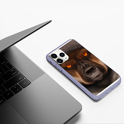 Чехол iPhone 11 Pro матовый Тещин медведь, цвет: 3D-светло-сиреневый — фото 2