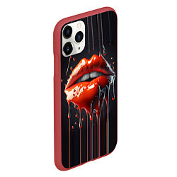 Чехол iPhone 11 Pro матовый Сладкие красные губы, цвет: 3D-красный — фото 2