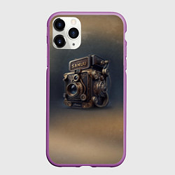 Чехол iPhone 11 Pro матовый Странный фотоаппарат, цвет: 3D-фиолетовый