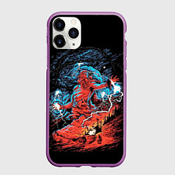 Чехол iPhone 11 Pro матовый Перун бог громовержец, цвет: 3D-фиолетовый