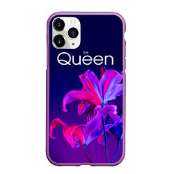 Чехол iPhone 11 Pro матовый The Queen Королева и цветы, цвет: 3D-фиолетовый