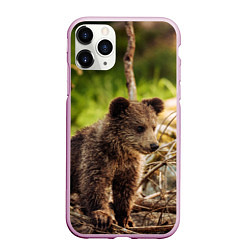 Чехол iPhone 11 Pro матовый Медвежонок красавец, цвет: 3D-розовый
